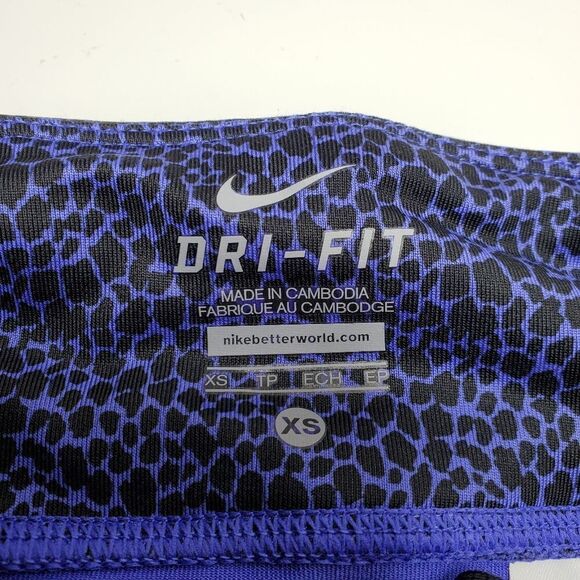 XS NIKE RUNNING BLACK PURPLE drawstring CAPRI PANTS LEGGINGS extra small - Picture 5 of 12